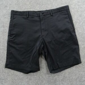 Vince Shorts Mens 38 Black Flat Front Elastic Waist Drawstring 9" Nylon